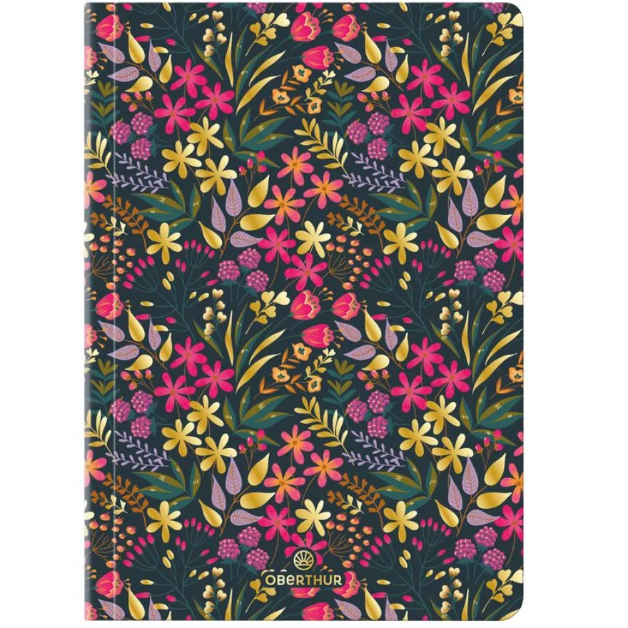 Carnet A6 ligné/petits carreaux Salto fleurs des champs