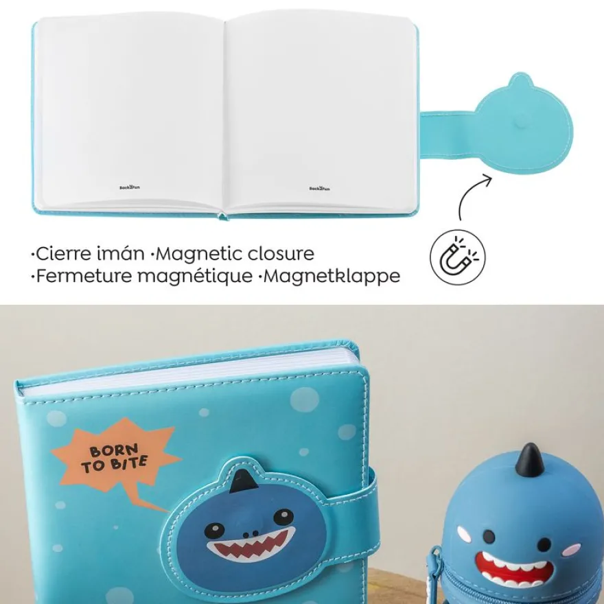 Carnet matelassé requin No Ordinatry Notes Back2Fun