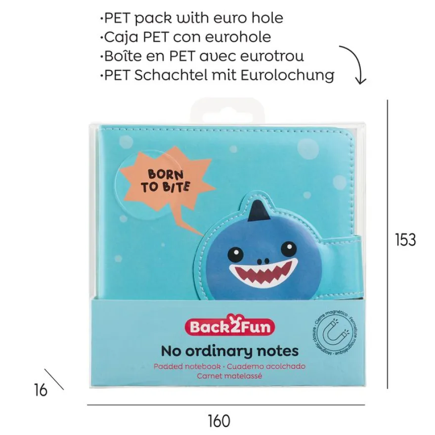 Carnet matelassé requin No Ordinatry Notes Back2Fun