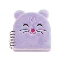 Carnet peluche hamster Back2Fun avec visage brodé - format carré 160 pages lignées papier 80 g/m²