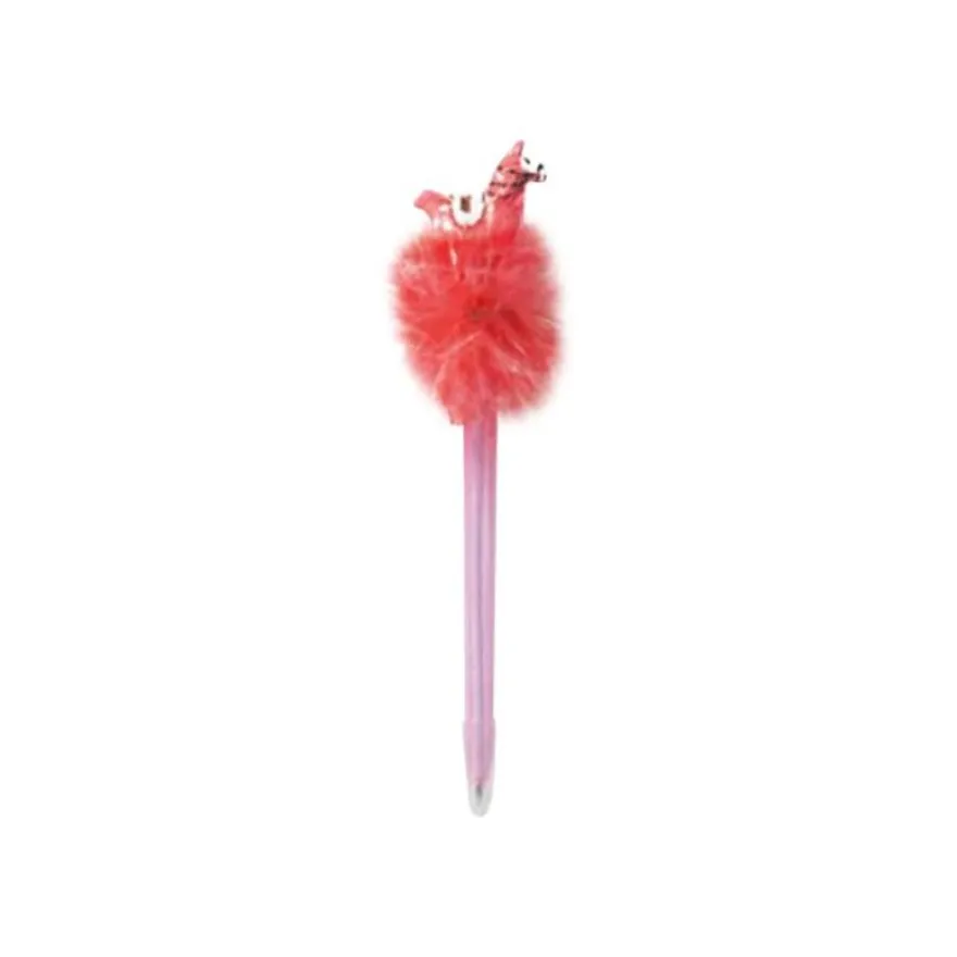 Carpentras - Stylo à bille fantaisie avec plumes - lama