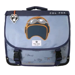 Cartable 35 cm Airplane- 2 compartiments- bleu- Pol Fox