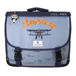Cartable 35 cm Airplane- 2 compartiments- bleu- Pol Fox
