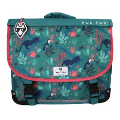 Cartable 41 cm Jungle- 2 compartiments- vert- Pol Fox