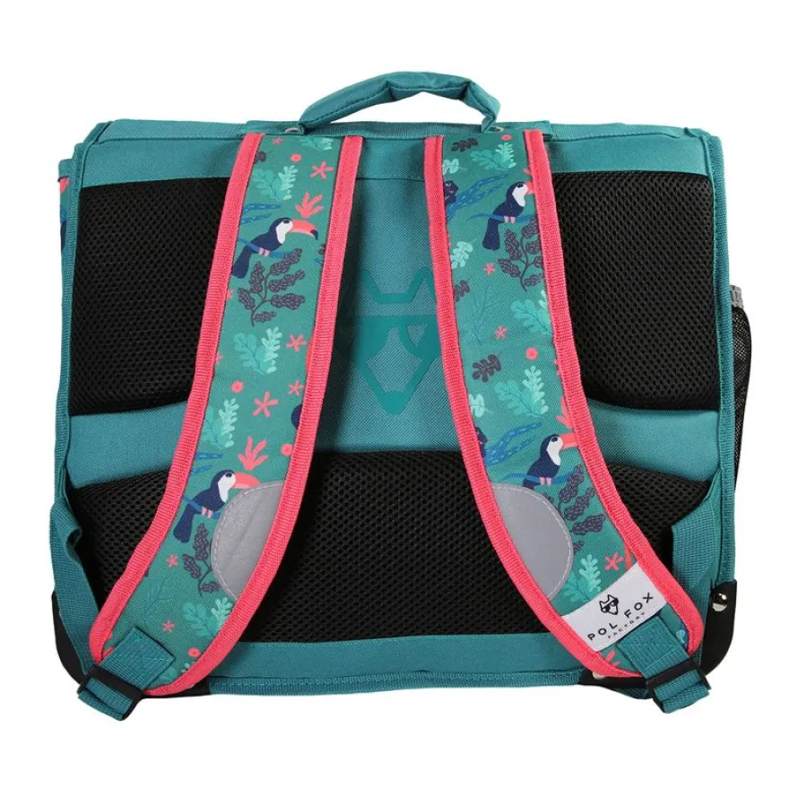 Cartable 41 cm Jungle- 2 compartiments- vert- Pol Fox