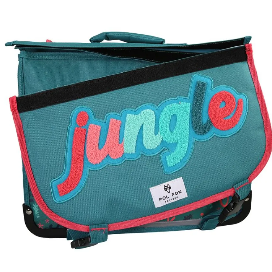 Cartable 41 cm Jungle- 2 compartiments- vert- Pol Fox