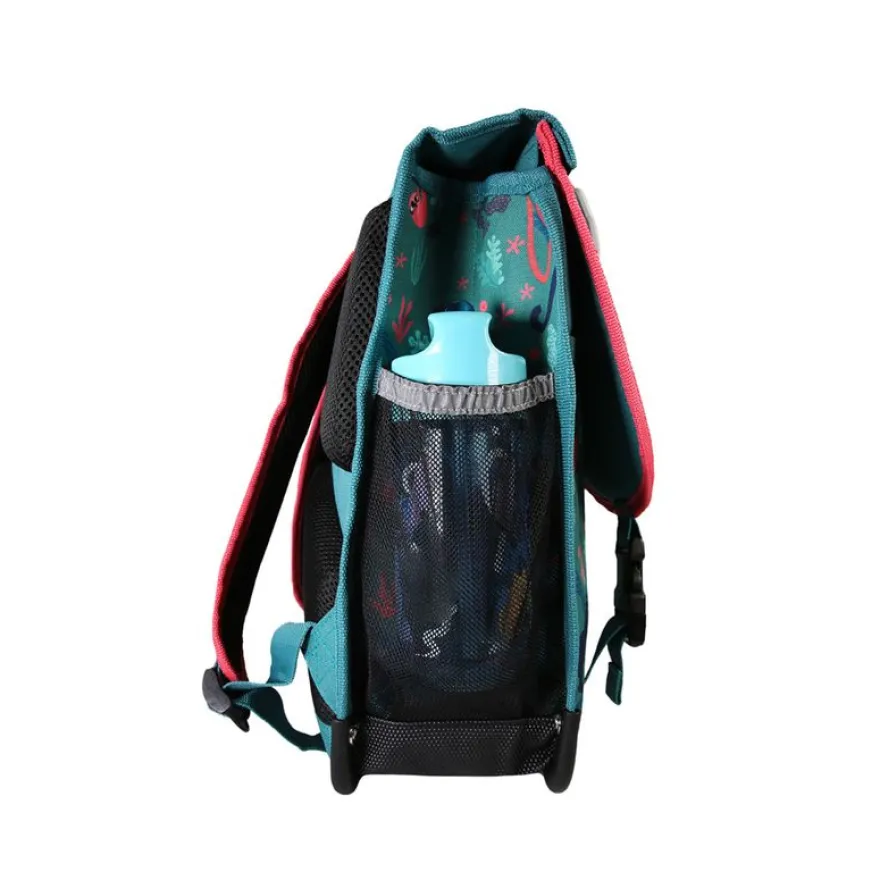 Cartable 41 cm Jungle- 2 compartiments- vert- Pol Fox