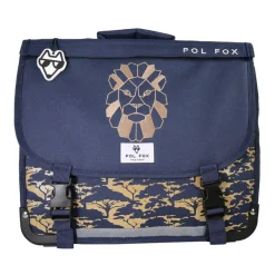 Cartable 38 cm Lion- 2 compartiments- marine- Pol Fox
