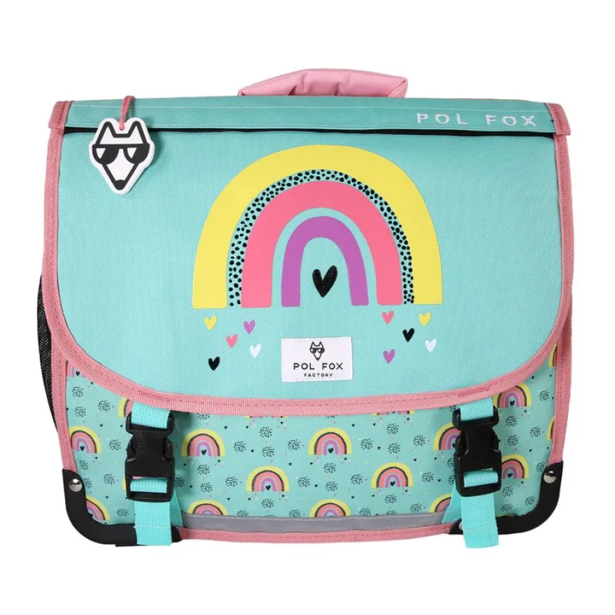 Cartable 38 cm Rainbow- 2 compartiments- vert turquoise- Pol Fox