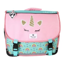 Cartable 35 cm Rainbow- 2 compartiments- vert turquoise- Pol Fox
