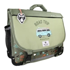 Cartable 38 cm Road Trip- 2 compartiments- vert- Pol Fox