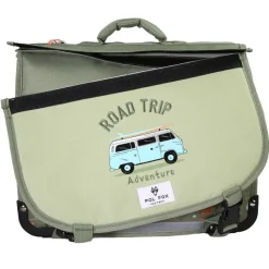 Cartable 35 cm Road Trip- 2 compartiments- vert- Pol Fox