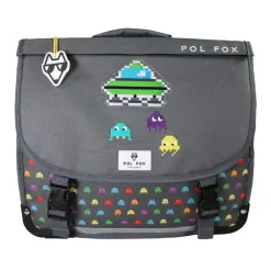 Cartable 41 cm Space Invader- 2 compartiments- gris- Pol Fox