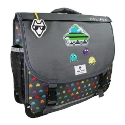 Cartable 41 cm Space Invader- 2 compartiments- gris- Pol Fox