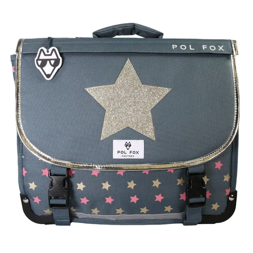 Cartable 35 cm Wonder Fox- 2 compartiments- gris- Pol Fox