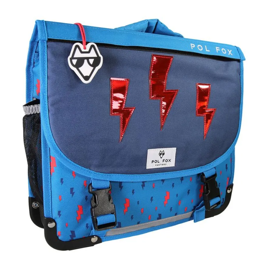 Cartable 35 cm Wonder Fox- 2 compartiments- bleu- Pol Fox