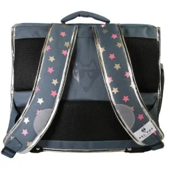 Cartable 38 cm Wonder Fox- 2 compartiments- gris- Pol Fox