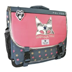 Cartable 38 cm Wonder Fox- 2 compartiments- gris- Pol Fox