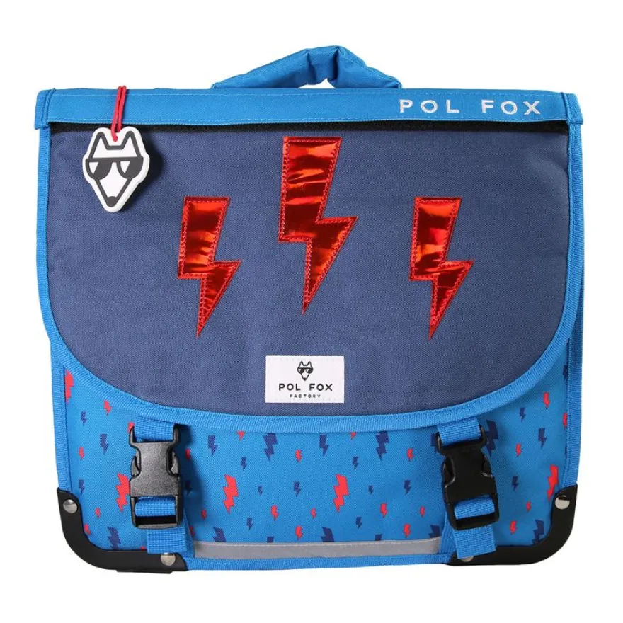 Cartable 38 cm Wonder Fox- 2 compartiments- bleu- Pol Fox