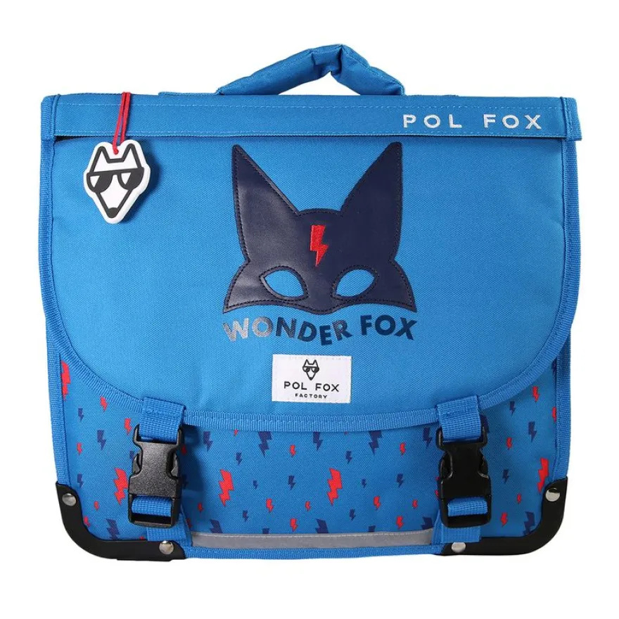 Cartable 38 cm Wonder Fox- 2 compartiments- bleu- Pol Fox