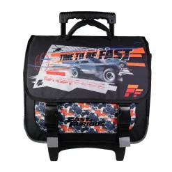 Cartable à roulettes Fast and Furious - 2 compartiments - noir - Bagtrotter