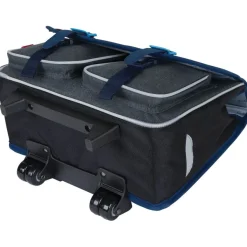 Cartable à roulettes Kickers Boy - 38 cm - 2 compartiments - noir et gris chine - Oberthur