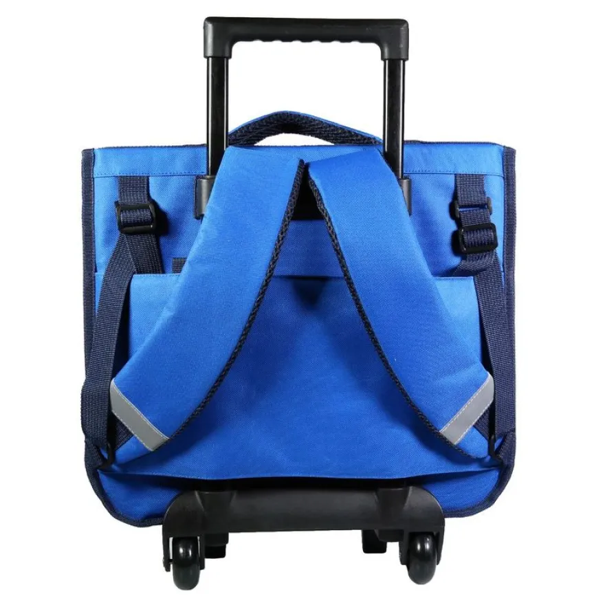Cartable à roulettes Ligue 1 - 38 cm - 2 compartiments - bleu - Bagtrotter