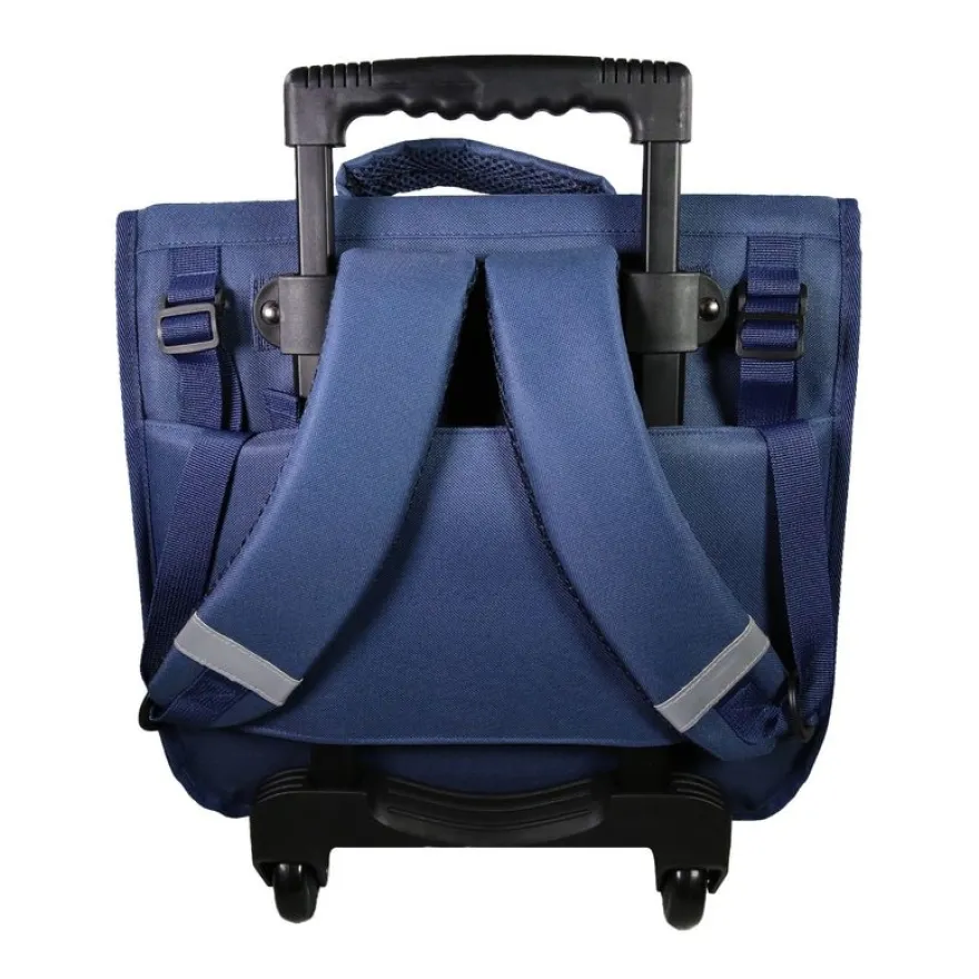Cartable à roulettes Lili Lou - 2 compartiments - bleu - Bagtrotter
