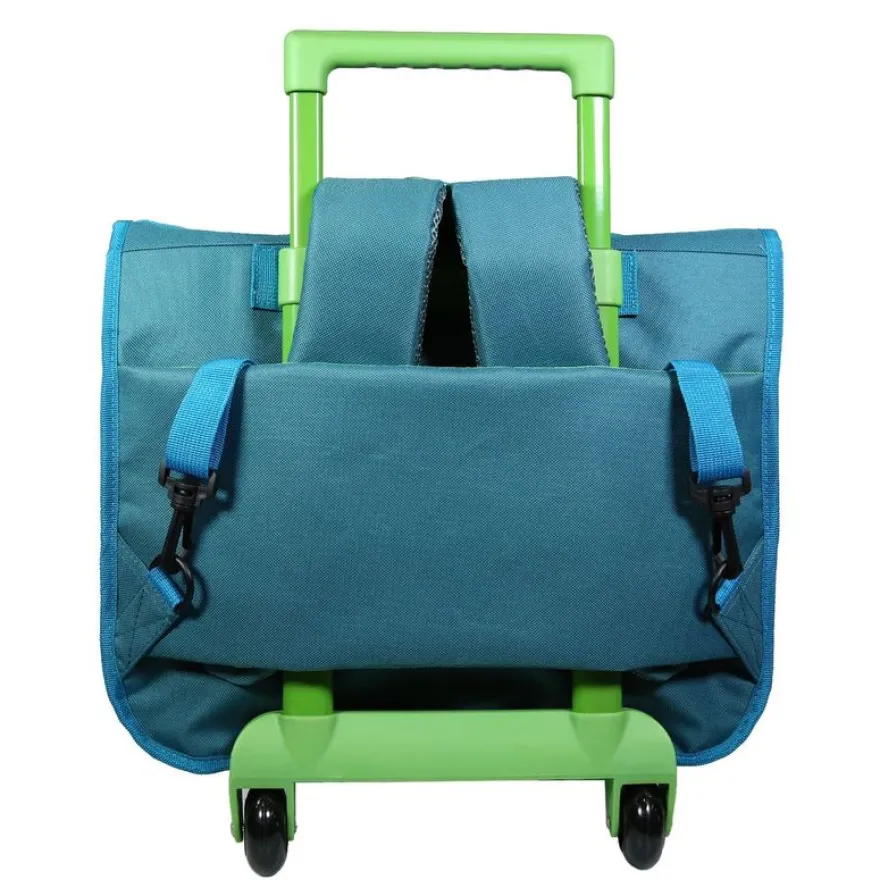 Cartable à roulettes Minecraft 38 cm - 2 compartiments - vert - Bagtrotter