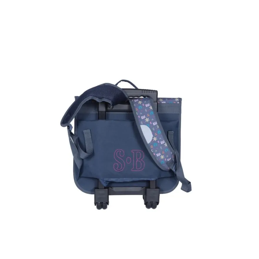 Cartable à roulettes Stalla Bianca Western - 2 compartiments - bleu marine - Kid'Abord