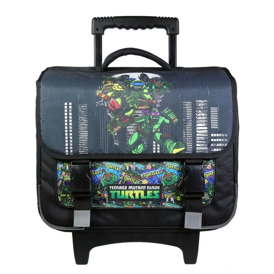 Cartable à roulettes Tortues Ninja 38 cm - 2 compartiments - noir - Bagtrotter