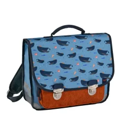 CARTABLE 36 VINTAGE - 2 COMPARTIMENTS Animascot - Baleine - 36x30x14 cm
