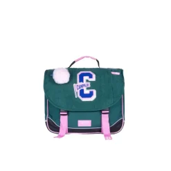 Cartable Camps Corduroy 38 cm - 2 compartiments - velours vert - Kid'Abord