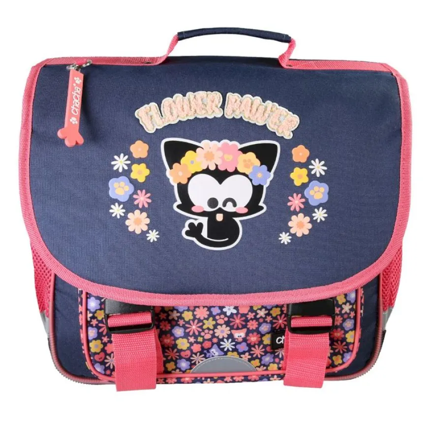 Cartable Chacha - 36 cm - 2 compartiments - Marine - Kid'Abord