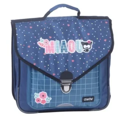 Cartable Chacha Miaou 36 cm - 2 compartiments - bleu - Kid'Abord