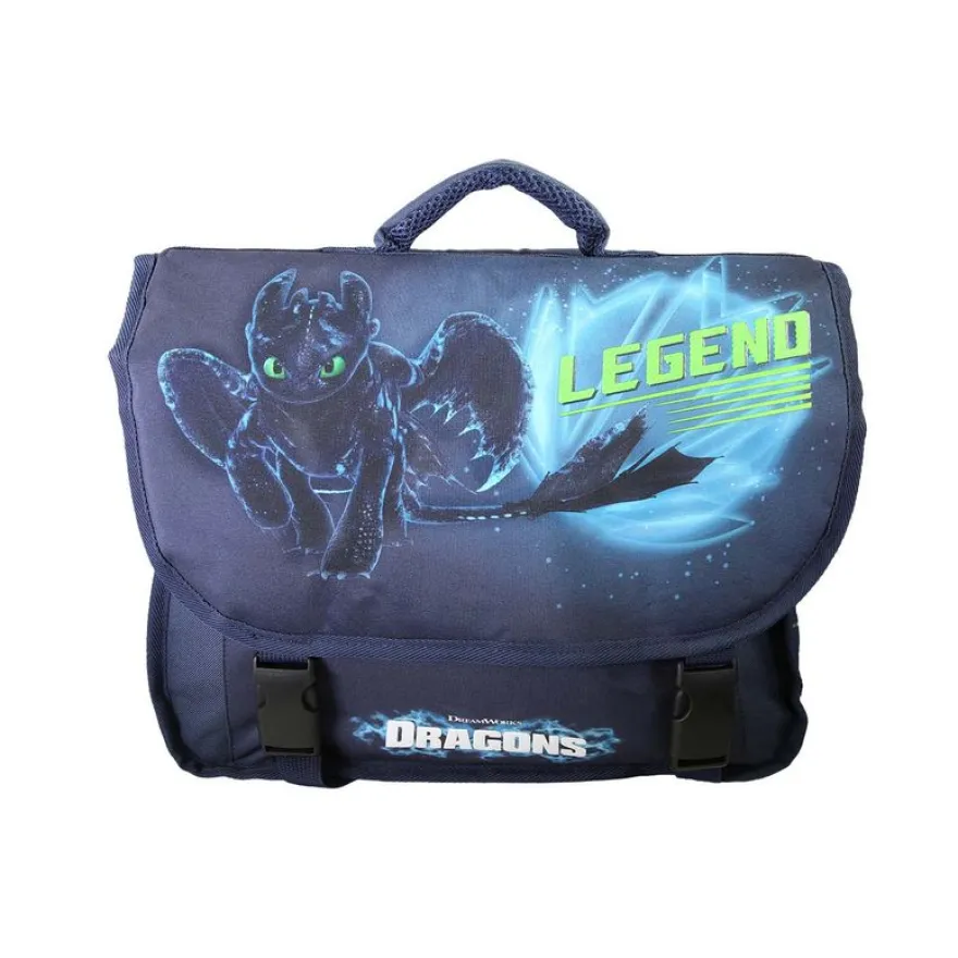Cartable Dragon - 38 cm - 2 compartiments - Marine - Bagtrotter