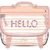 Cartable EttaVee Hello 38 cm - 1 compartiment - rose clair - Kid'Abord