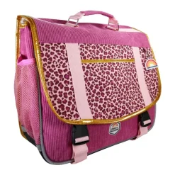 Cartable French Disorder - 38 cm - 2 compartiments - Rose - Kid'Abord