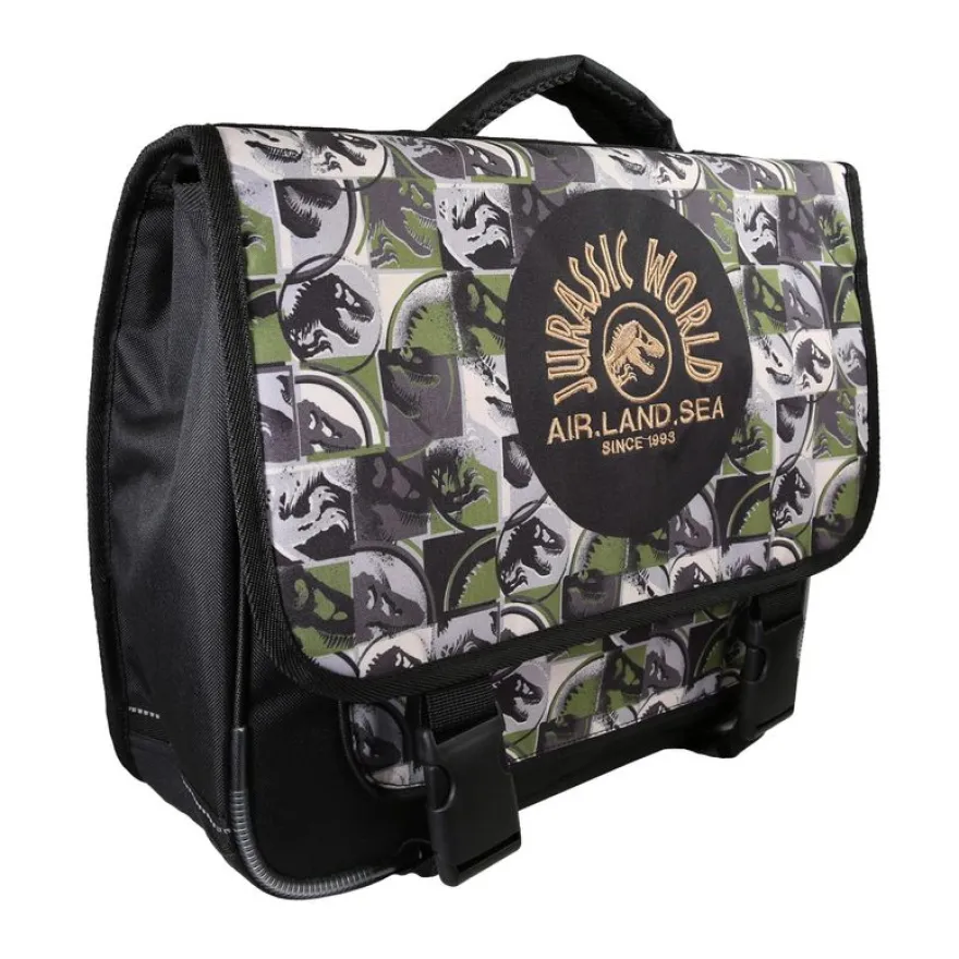Cartable Jurassic World - 38 cm - 2 compartiments - Vert - Bagtrotter