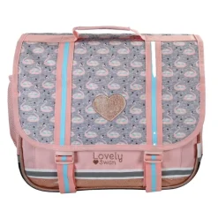 Cartable Kip Cygne - 38 cm - 2 compartiments - Rose - Kid'Abord