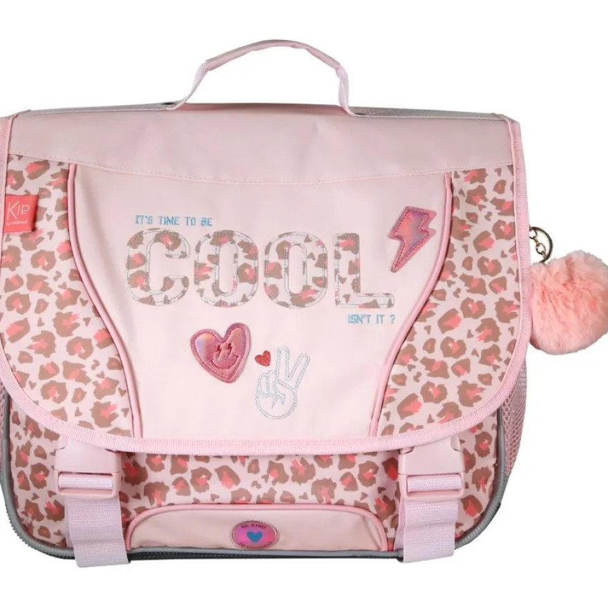 Cartable Kip Graou - 38 cm - 2 compartiments - Rose - Kid'Abord