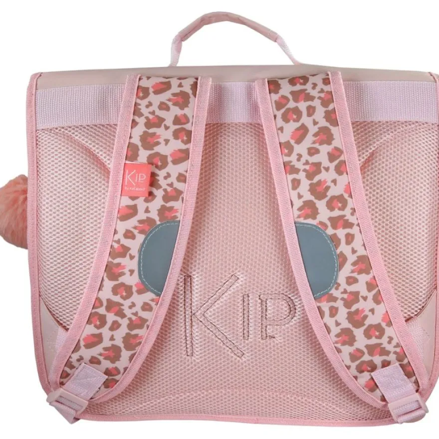 Cartable Kip Graou - 38 cm - 2 compartiments - Rose - Kid'Abord