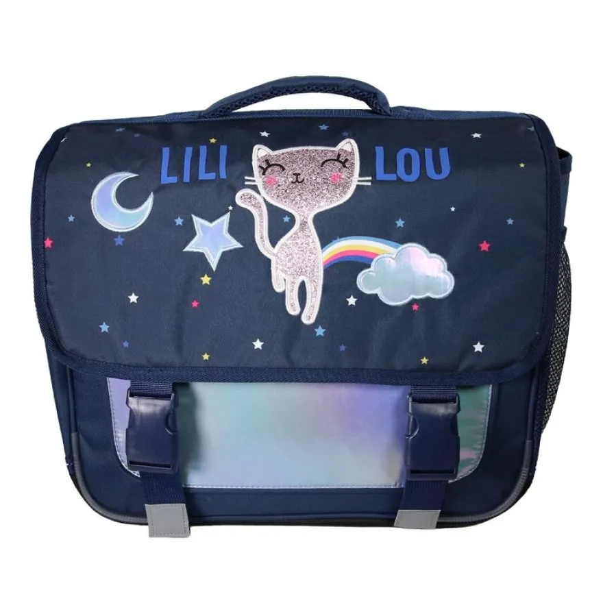 Cartable Lili Lou - 38 cm - 2 compartiments - bleu - Bagtrotter