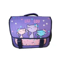 Cartable Lililou - 38 cm - 2 compartiments - Violet - Bagtrotter