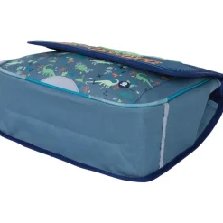 Cartable maternelle Dino - 35 cm - 1 compartiment - bleu et gris - Oberthur