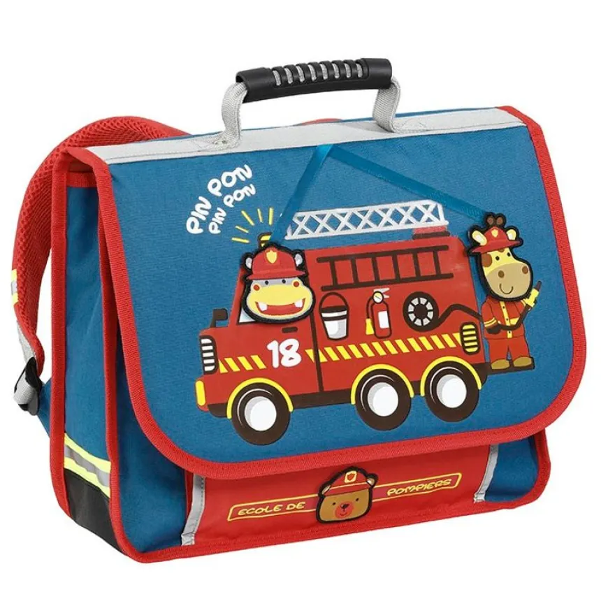 Cartable maternelle Mini Pompier - 35 cm - 1 compartiment - bleu - Viquel