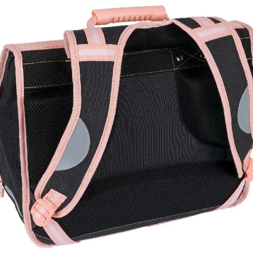Cartable Mr Wonderful 38 cm - 2 compartiments - gris chiné et corail - Oberthur