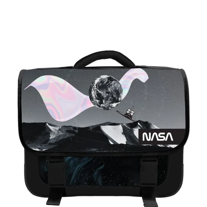 Cartable NASA 38 cm - 2 compartiments - gris - Bagtrotter