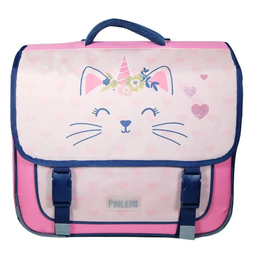 Cartable Phileas - 38 cm - 2 compartiments - moustache - Bagtrotter
