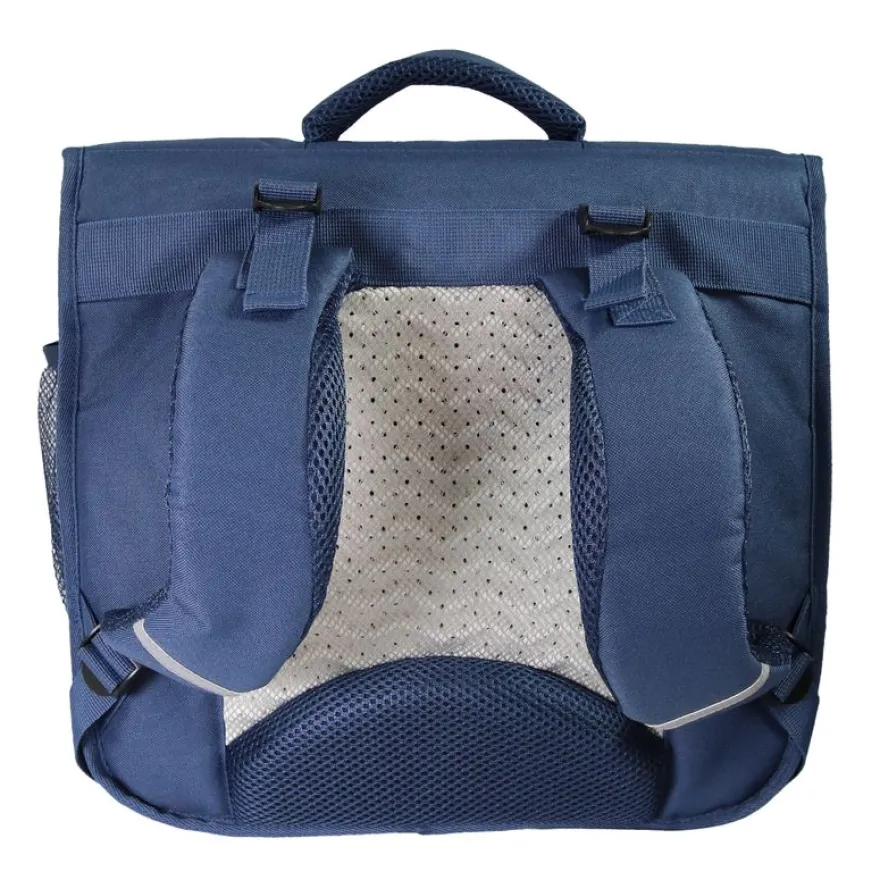 Cartable Phileas - 38cm - 2 compartiments - marine - Bagtrotter